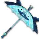 蓝色霓虹雨伞